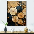 Designart "Elegant Explosions Gold and Black Paint" Fashion Framed Wall