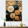 Designart "Elegant Explosions Gold and Black Paint" Fashion Framed Wall
