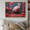 thumbnail image 1 of Designart "Elegant Flair Pink Flamingo" Animals Floater Framed Canvas Wall Art, 1 of 7