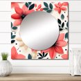 thumbnail image 1 of Designart "Elegant Floral Arrangement" Floral Pink Large Square Mirror - Square Bedroom Mirror Printed Wall Decor - Cottage Square Printed Wall Mirror Art, 1 of 1