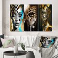 thumbnail image 1 of Designart "Elegant Forms Woman s Essence III" Modern Woman Wall Art Set Of 3 - Gold Woman Abstract Gallery Wall Set For Home Decor, 1 of 7