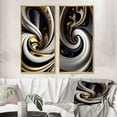 thumbnail image 1 of Designart "Elegant Gold, Black, and White Stained Glass I" Abstract Spirals Framed Wall Art Set Of 2 - Gold Abstract Gallery Wall Frame Set For Home Decor, 1 of 7