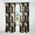 thumbnail image 1 of Designart "Elegant Harmony Of Striped Gold Regal Florals" Striped Curtain Panels, 1 of 6