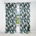 thumbnail image 1 of Designart "Elegant Mingle Of Teal And Ivory" Floral Blackout Curtain Single Panel, 1 of 4