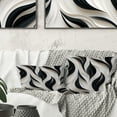 thumbnail image 1 of Designart "Elegant Minimalism In Black And White I" Striped Printed Throw Pillow, 1 of 5