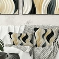 thumbnail image 1 of Designart "Elegant Minimalism In Black And White III" Striped Printed Throw Pillow, 1 of 5