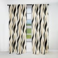thumbnail image 1 of Designart "Elegant Minimalism in Black and White III" Striped Blackout Beige, Black Curtain 1 Panel, 1 of 4