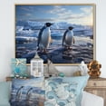 thumbnail image 1 of Designart "Elegant Penguin Waddle I" Penguin Floater Framed Canvas Art Print, 1 of 5