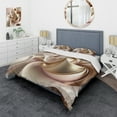 thumbnail image 1 of Designart "Elegant Pink and Gold Sophistication II" Abstract Liquid Ink Bedding Covert Set - Modern Pink Abstract Bed Set With 1 Sham, 1 of 6