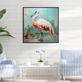 thumbnail image 1 of Designart "Elegant Pink and Green Flamingo II" Animals Framed Wall Art - Traditional Pink Flamingo Entryway Framed Wall Art Print, 1 of 6