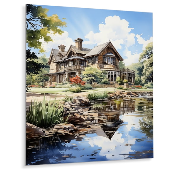 Designart "Elegant Retreat Country Clubs painting VI" Cityscapes Metal Wall Decor