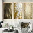 thumbnail image 1 of Designart "Elegant Retro Glamour Smooth Gold Wave II" Abstract Shapes Framed Wall Art Set Of 3 - Gold Transitional Frame Gallery Wall Set For Home Decor, 1 of 6