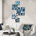 thumbnail image 1 of Designart "Elegant Rustic Lattices In Cobalt II" Geometric Wall Art Set Of 5 - Blue Modern Office Room Metal Wall Art Set, 1 of 6