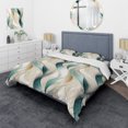 thumbnail image 1 of Designart "Elegant Subdued Tones I" Beige Abstract Bedding Covert Set - Modern & Contemporary Bed Set With 2 Shams, 1 of 5