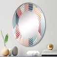 thumbnail image 1 of Designart "Elegant Subdued Tones" Striped Spiral Round Wall Mirror - Oval Printed Decorative Mirror - Multiple Color Options, 1 of 5