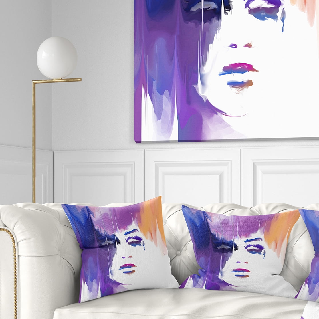 Designart Elegant Woman - Sensual Throw Pillow - 16x16