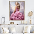thumbnail image 1 of Designart "Elegant Woman in Pink Evening Gown" Fashion Framed Wall Art - Glam Pink Fashion Illustration Entryway Framed Wall Art, 1 of 6