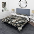 thumbnail image 1 of Designart "Elegant Zebra Stripes" Black Abstract Bedding Covert Set - Modern & Contemporary Bed Set With 2 Shams, 1 of 5