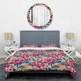 thumbnail image 1 of Designart 'Elegant blossom hand drawn folk pattern' Mid-Century Modern Duvet Cover Set, 1 of 4