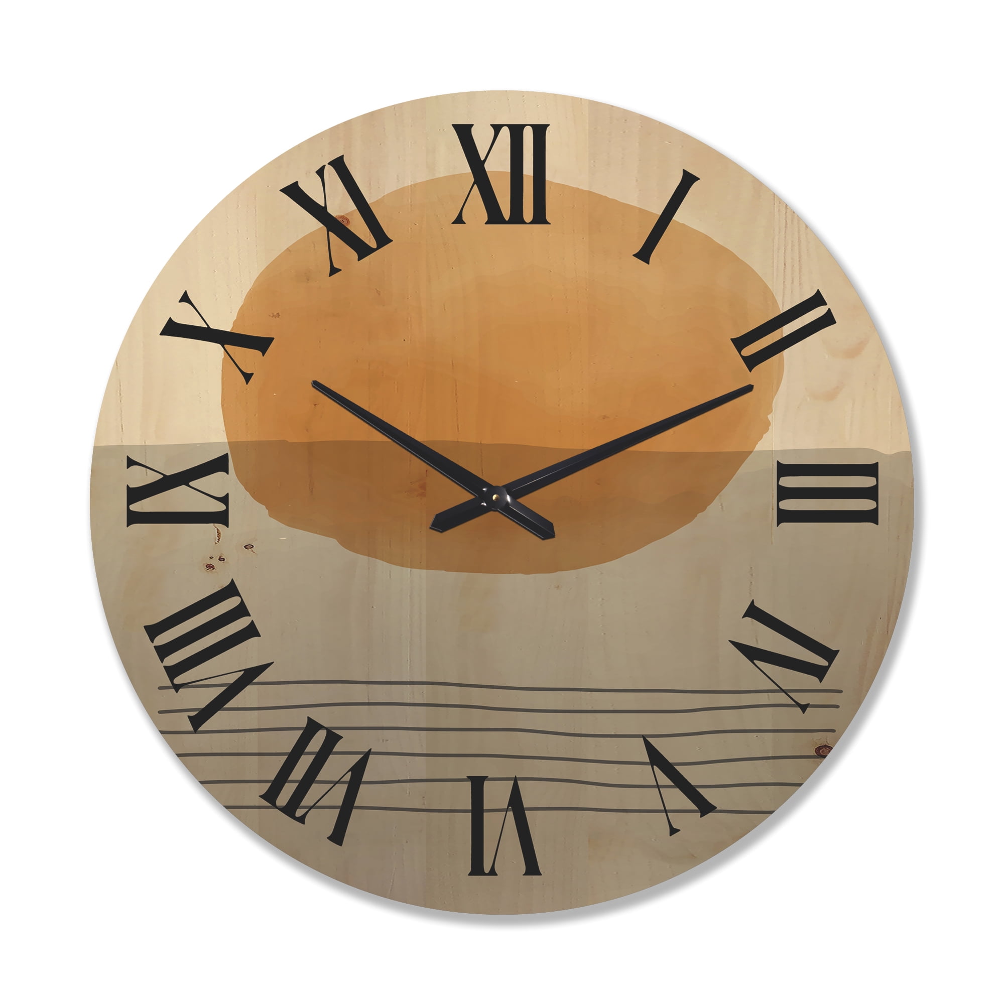 Designart 'Elementary Forms in Minimal Geometric Compostions XXXIII' Modern Wood Wall Clock