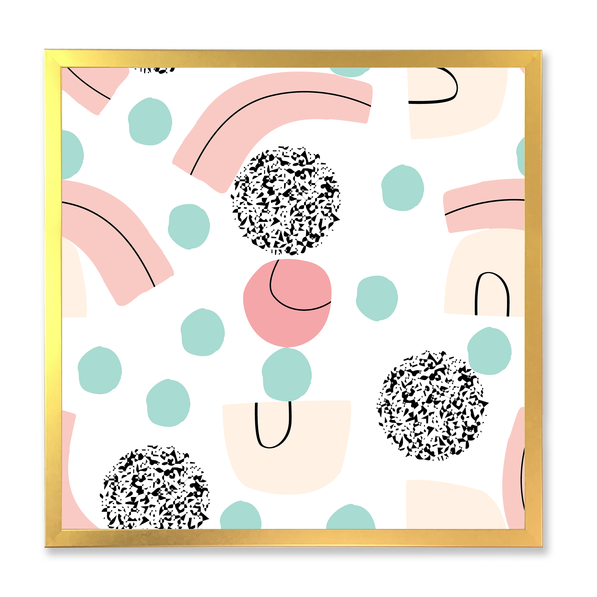 Designart 'Elements and Organic In Pastel Tones' Modern Framed Art Print