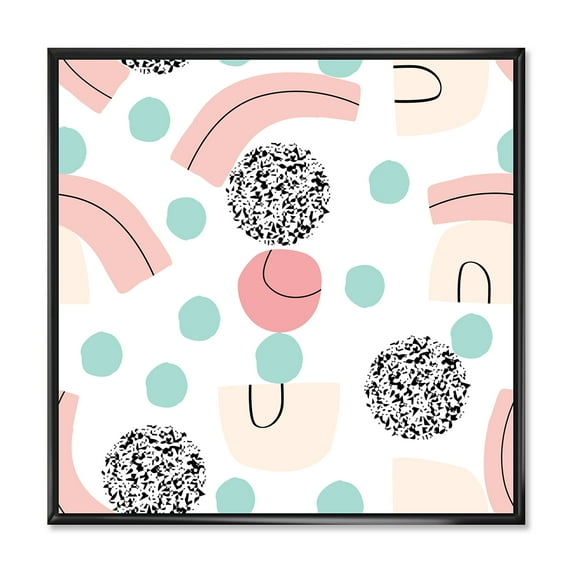 Designart 'Elements and Organic In Pastel Tones' Modern Framed Canvas Wall Art Print