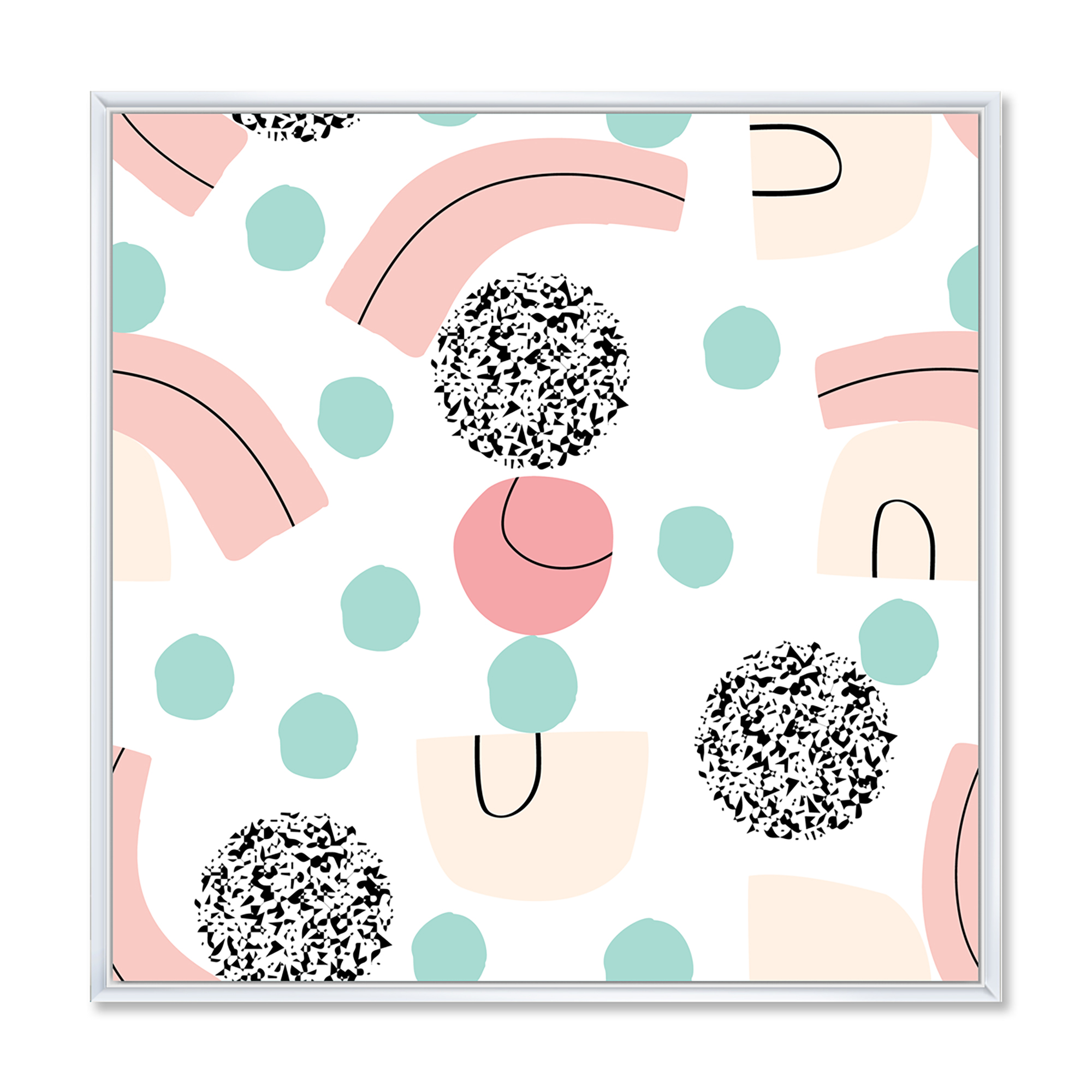 Designart 'Elements and Organic In Pastel Tones' Modern Framed Canvas Wall Art Print