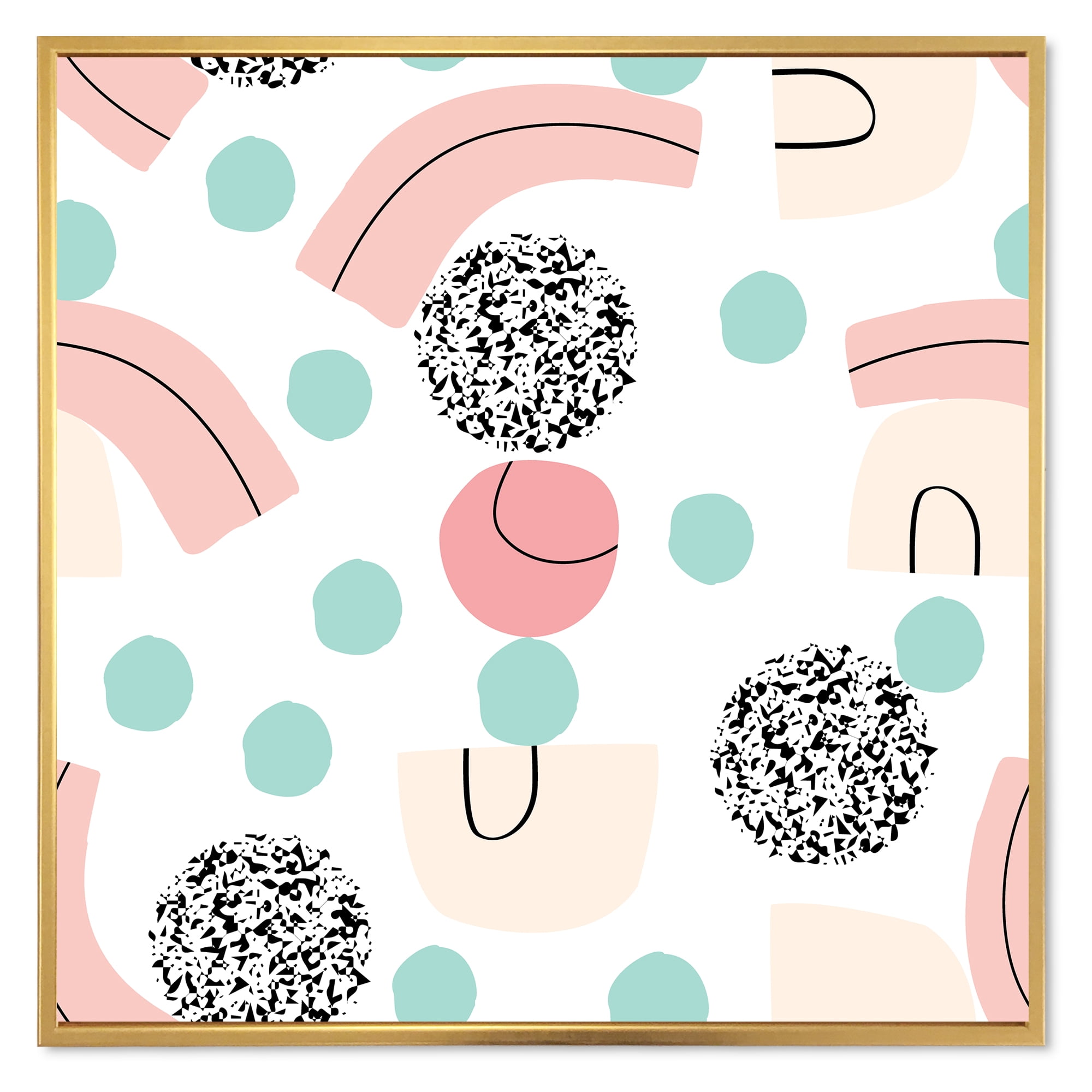 Designart 'Elements and Organic In Pastel Tones' Modern Framed Canvas Wall Art Print