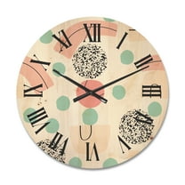 Designart 'Elements and Organic In Pastel Tones' Modern Wood Wall Clock