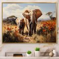 thumbnail image 1 of Designart "Elephant Family euphony" Animals Floater Framed Canvas Wall Art, 1 of 7
