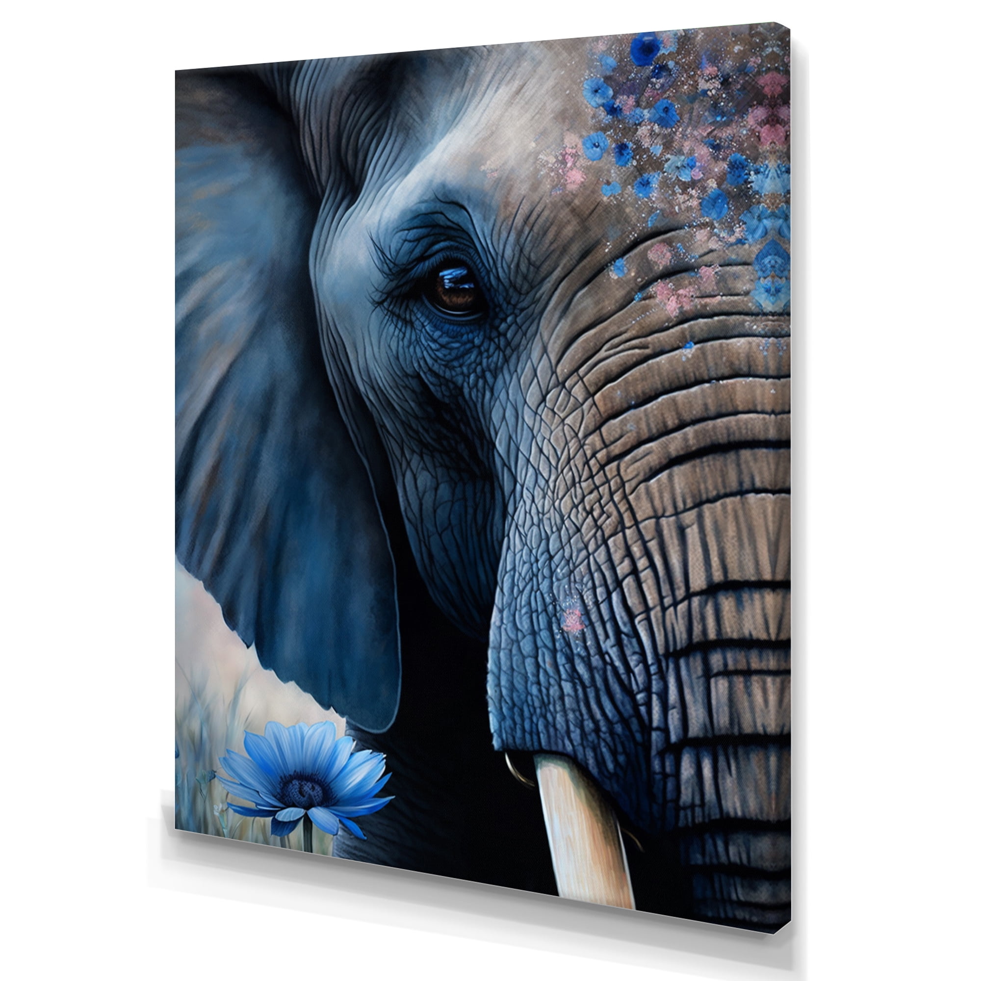 Designart Elephant Portrait Canvas Wall Art