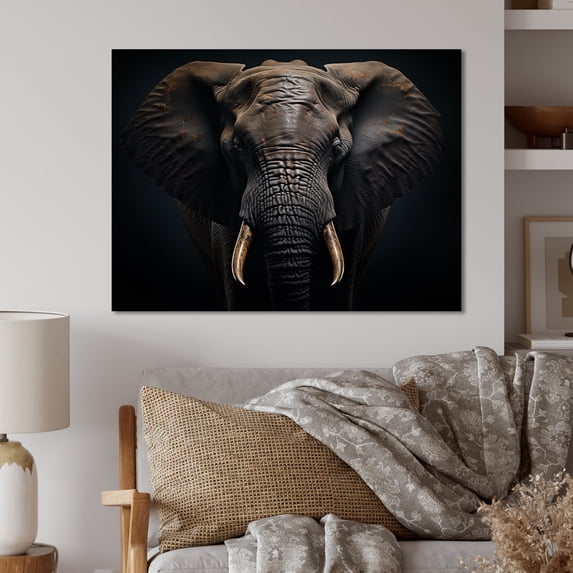 Designart "Elephant Silent II" Animals Metal Wall Art Prints