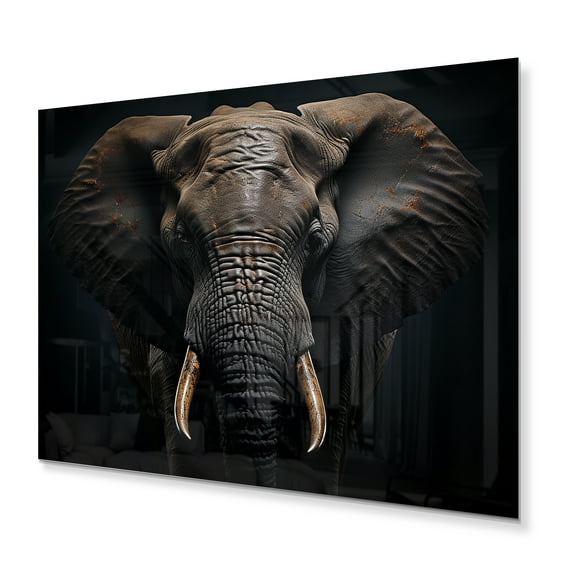 Designart "Elephant Silent II" Animals Metal Wall Art Prints