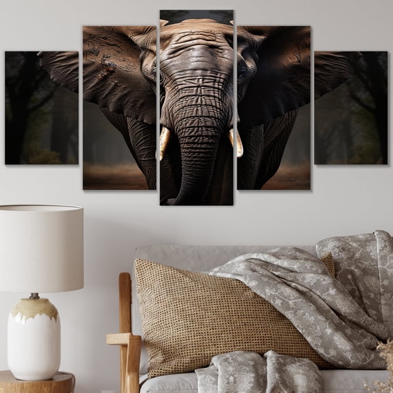 Designart "Elephant euphony In Monochrome I" Animals Wall Art Prints Set