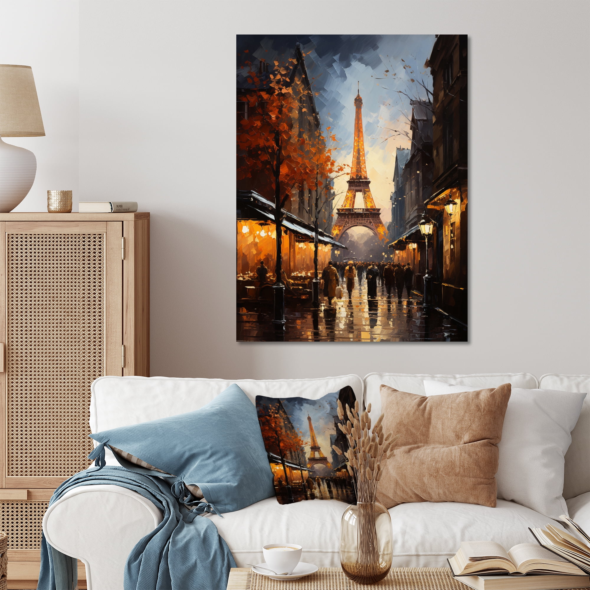 Designart "Elysee Paris Yellow Champ wall art" City Paris Metal Wall ...