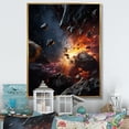 thumbnail image 1 of Designart "Embarking on a Cosmic Journey" Asteroids Floater Framed Canvas Print, 1 of 7