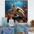 thumbnail image 1 of Designart "Emblematic Turtle Insight I" Animals Turtle Floater Framed Canvas Prints, 1 of 5