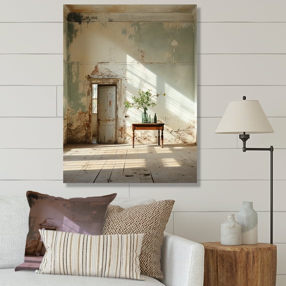 Designart "Embracing Empty Space: Beige Minimalism" Minimalism Canvas Prints