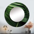 thumbnail image 1 of Designart "Embracing Exotic Palmscape In Emerald Hues" Palms & Palm Trees Rund Mirror For Wall Decor - Large Green Round Print Mirror - Round Traditional Mirror - Wall Mounted Round Large Mirror, 1 of 6