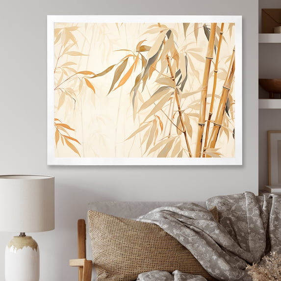 Designart "Embracing Muted Bamboo II" Bamboo Picture Framed Canvas Prints
