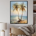 thumbnail image 1 of Designart "Embracing Sunny Palms On Bronze Beach" Palms & Palm Trees Floater Framed Wall Art Prints, 1 of 5
