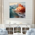 thumbnail image 1 of Designart "Emerald And Crimson Wave Vibrant Amazement" Coastal Floater Framed Canvas Art Print, 1 of 5