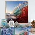 thumbnail image 1 of Designart "Emerald And Crimson Wave Vibrant Amazement I" Coastal Floater Framed Wall Art Prints, 1 of 5