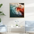 thumbnail image 1 of Designart "Emerald And Crimson Wave Vibrant Amazement II" Coastal Floater Framed Wall Art Living Room, 1 of 5
