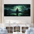 thumbnail image 1 of Designart "Emerald Glow Tree in Northern Lights II" Oversized Landscapes Wall Art - Country Green Tree Entryway Wall Art, 1 of 4