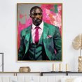 thumbnail image 1 of Designart "Emerald Portrait Of Elba" Pop Art Floater Framed Wall Decor, 1 of 5