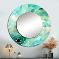 thumbnail image 1 of Designart "Emerald Seaglass Mosaic II" Abstract Green Large Round Mirror - Round Bedroom Mirror Wall Decor - Modern Round Printed Mirror - 23" x 23", 1 of 6