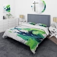 thumbnail image 1 of Designart "Emerald and Sapphire Surreal Swirls Enchantment II" Abstract Bedding Covert Set - Abstract Green Modern Bed Set With 2 Shams, 1 of 5
