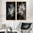 thumbnail image 1 of Designart "Emergence of Ivory Fractals III" Fractals Framed Wall Art Set Of 2 - Transitional Blue Framed Canvas Set For Living Room Decor, 1 of 6