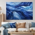 thumbnail image 1 of Designart "Emotional Waves of Blue Tachisme III" Oversized Abstract Wall Art - Modern Blue Tachisme Entryway Wall Art Print, 1 of 4